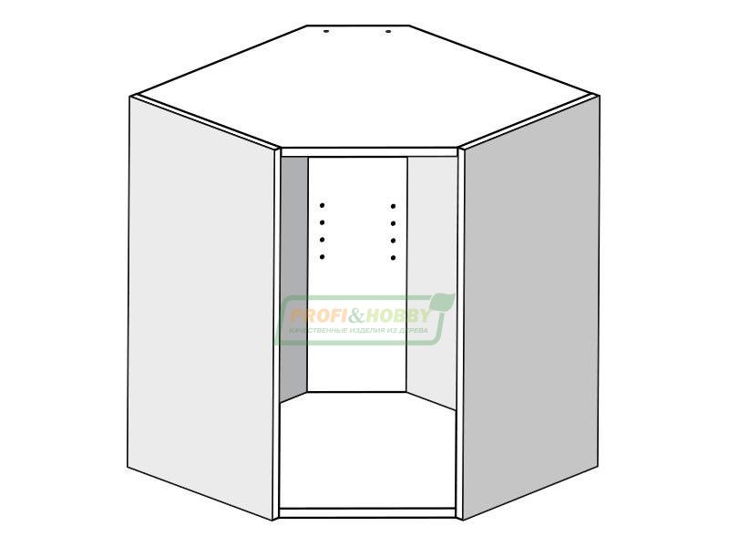 Шкаф угловой (корпус) 610х610х720